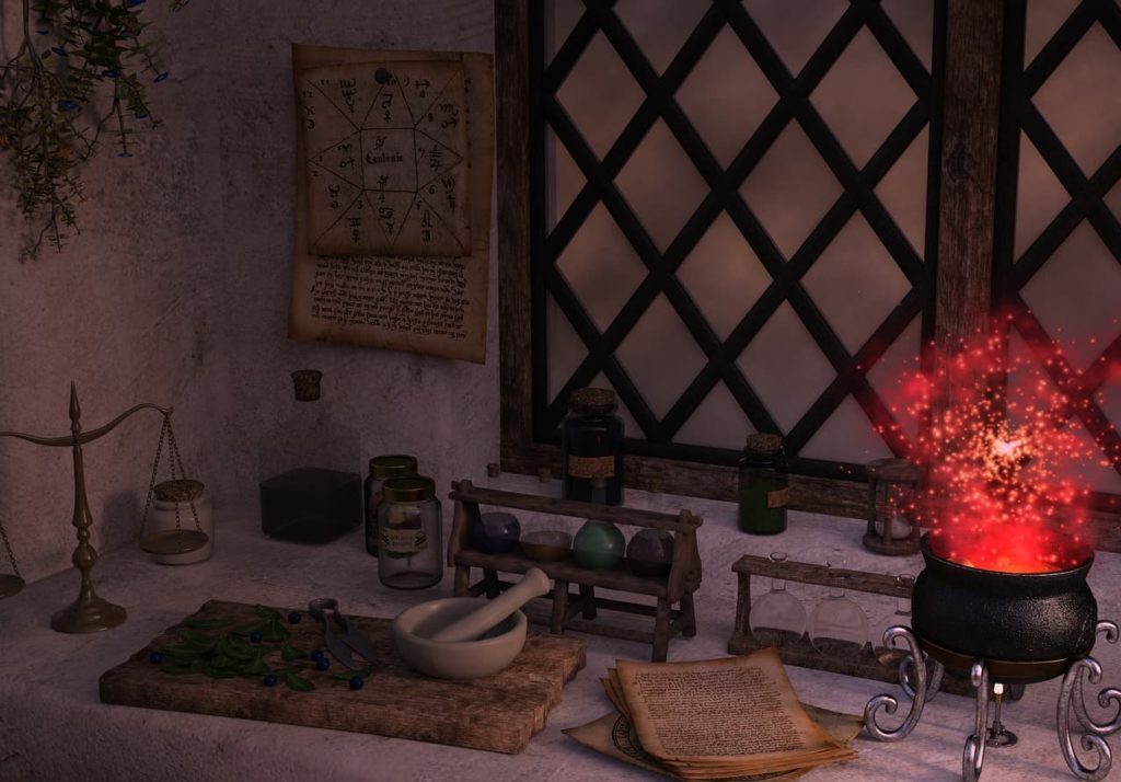 El altar para magia blanca